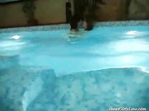 Nude Swimming And Sexy Licking With Hot Lesbians