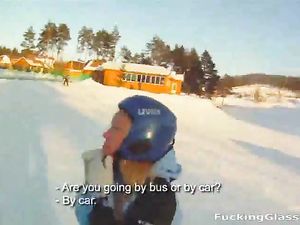 Snowy Day Blowjob In The Car From A Blonde Hottie